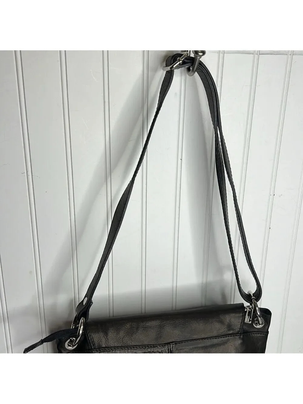 - Mila Blue Leather Saddle Bag